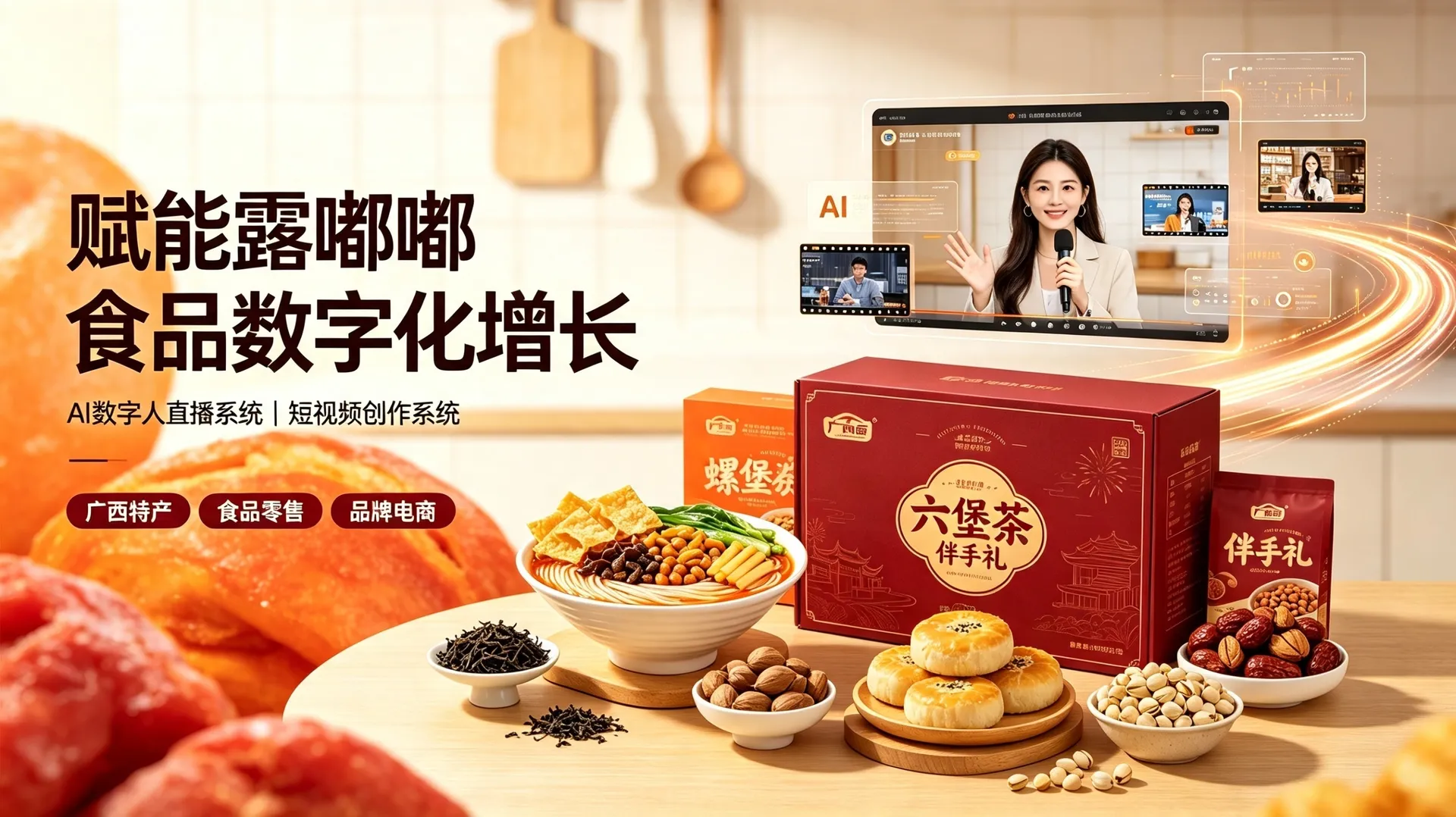 南宁露嘟嘟食品 —— AI 数字人直播 & 短视频创作系统全域营销方案